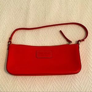 Vintage Kate Spade red pebble leather baguette